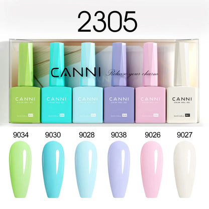 9ml CANNI TPO FREE HEMA FREE Ultra Consistency Nail Gel Polish Set Round Brush Semi Permanent Soak Off UV LED Gel Nail Kit