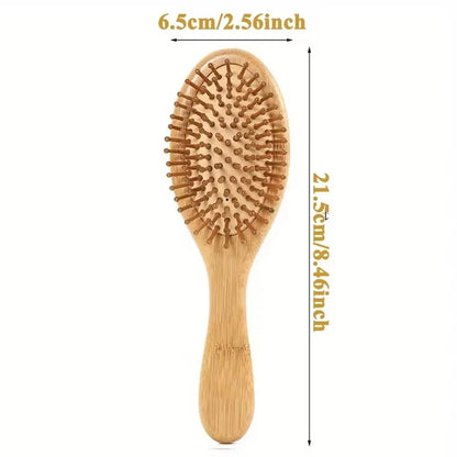 Marseilis Natural bamboo paddle comb air cushion comb scalp massage anti-static tangle free comb,Special for real hair wigs