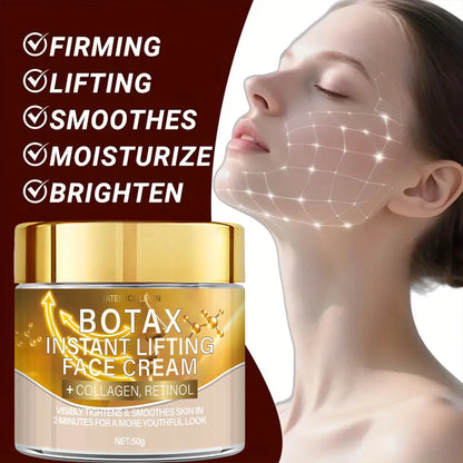 Botax Instant Lifting Face Cream. Collagen Retinol Formula. Visibly Tightens Smooths Skin. 2 Minute Youthful Look. 50g Net.