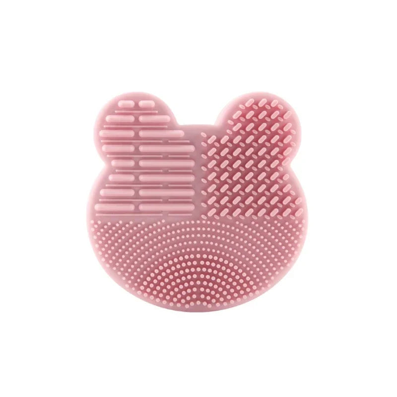 Multi-functional Silicone Makeup Brush Cleaning Bowl Powder Puff Beauty Washing Scrubber Pad with Folding Brush Holder