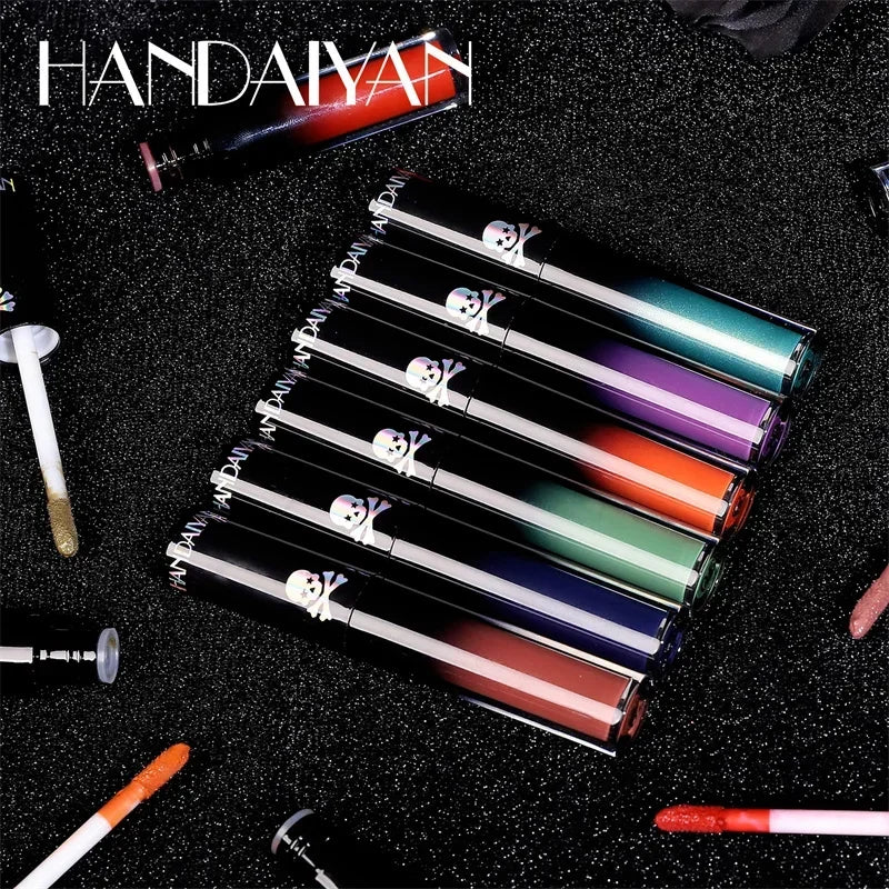 New Black Velvet Lipsticks Halloween Dark Matte Lip Gloss Set Moisturizing Lasting Waterproof No Fade Sexy Red Liquid Lipsticks