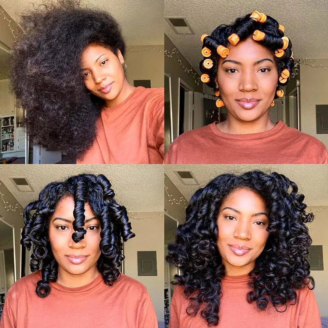 Perm Rods and 60 Pieces Hair Rollers with Hair Cold Wave Rods Hair Curler for Women Long Short Hair（8 Sizes）