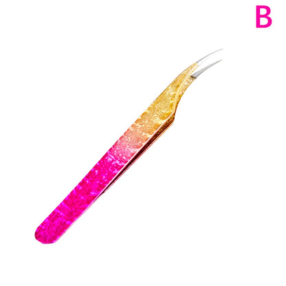 1 Pc Eyelash Tweezers Ice Flower Anti-static 3D Accurate Eyebrow Grafting False Lashes Extension Supplies Makeup Tweezer Tools