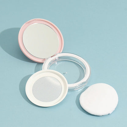 3g Reusable Plastic Empty Powder Case Portable DIY Empty Makeup Container Loose Powder Compact Case with Mirror and Net Sifter