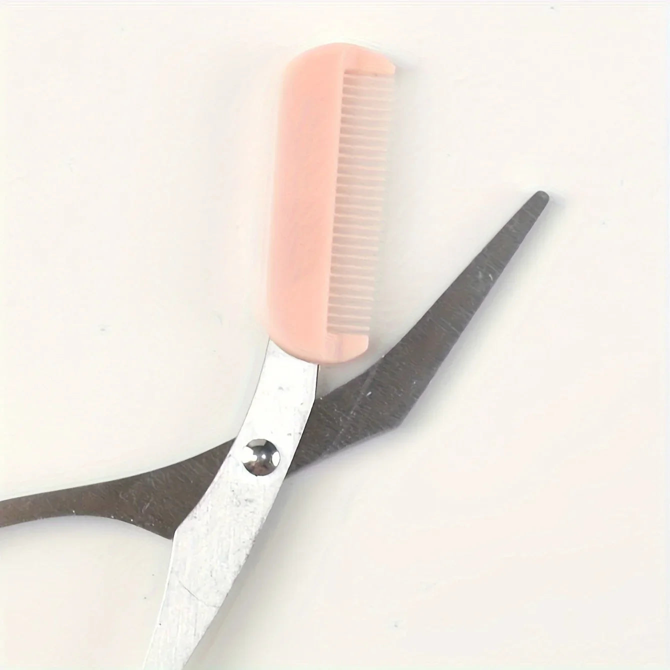 Pink eyebrow trimming scissors with built-in comb - stainless steel, precise grooming tool,creating perfect eyebrows Beauty Tool
