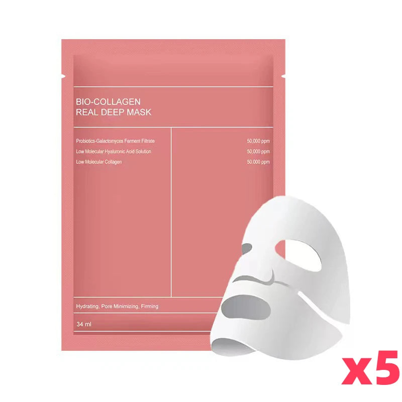 10Pcs Collagen Moisturizing Facial Mask Shrink Pores Deep Hydrating Overnight Anti Wrinkle Face Mask Brightening Skin Care