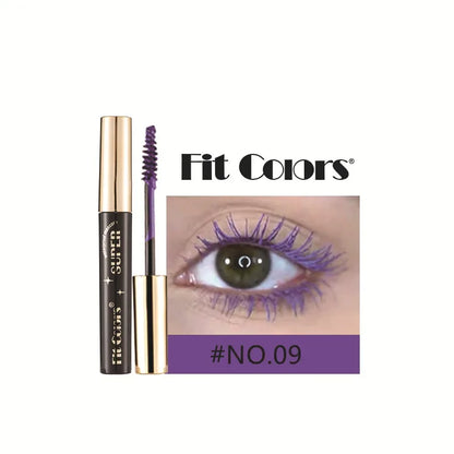 Colored Mascara Waterproof Blue White Black Purple Lengthen Eyelashes 4D Silk Fiber Eyelash Extension Eyes Makeup for Party Use