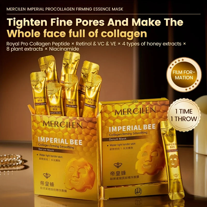 10pcs Mercilen Imperial Bee Peeling Facial Masks Anti Wrinkle Moisturizing Hydrating Anti-Aging Peel-Off Face Mask Tearing Masks