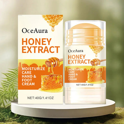 Honey Foot Care Cream Stick Nourishing Balm for Dry Cracked Feet Heel Exfoliation Softening Skin Ultra-Hydrating Hand Foot Balm