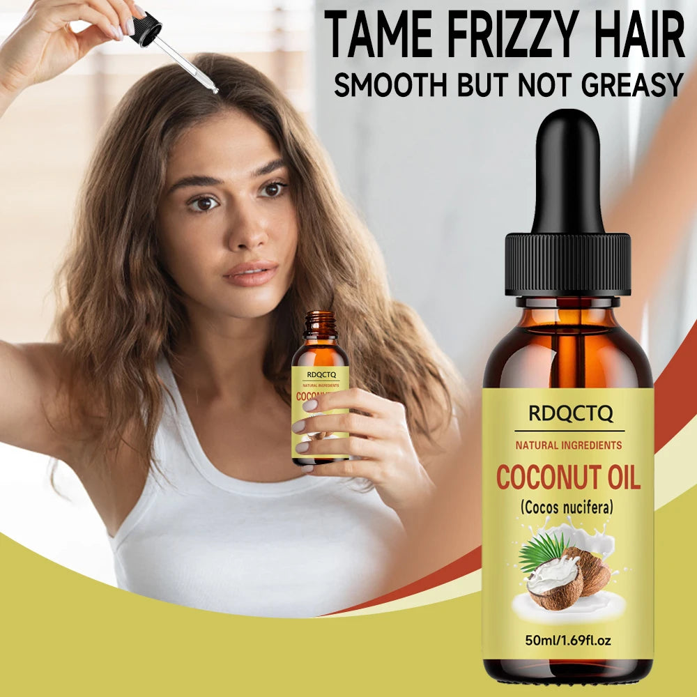 RDQCTQ Coconut Oil for Dry Hair & Sensitive Skin- Natural Moisturizer & Nourishing Treatment