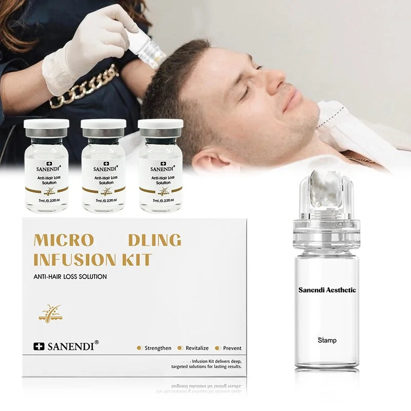 3 in 1 Micro-Infusion System for Eye & Face 0.05mm Stamp Hyaluronic Acid & Collagen Peptide Serum Firmer Home Skin Care 1Month