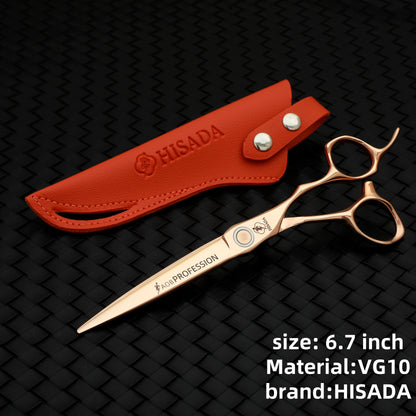 HISADAHairdressing scissors 6.2 6.7 7.0 inch Hair scissors VG10 Steel High-end Barber scissors advanced Hairdressing scissors