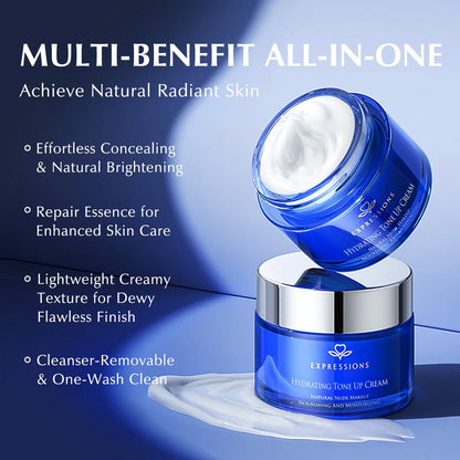 EXPRESSIONS Hydrating Tone-Up Face Cream – Niacinamide Brightening, Natural No-Makeup Look, Long-Lasting Moisturizer