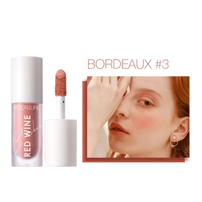 FOCALLURE Hangover Red Wine Blusher 4 Colour Natual Makeup Face Liquid Blush Long Lasting Cosmetics