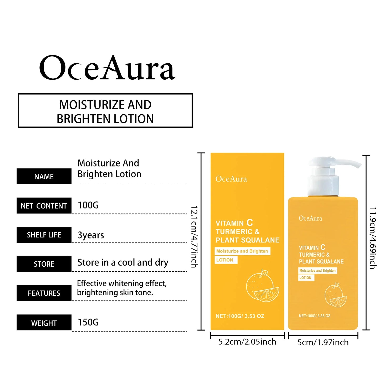 Turmeric Vitamin C Brightening Body Cream Deep Moisturizing Gentle Exfoliation Improve Dullness Even Skin Tone Nourishing Lotion