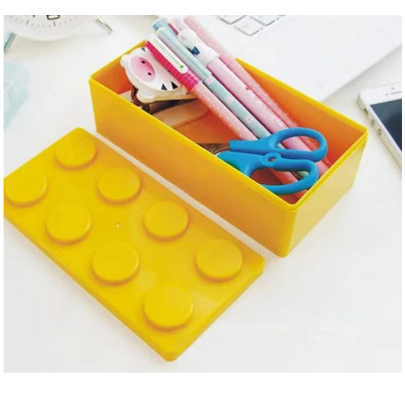 Building Blocks Storage Box Desktop Makeup Cosmetic Box Space Saving Office Storage Box for Jewelry Sundries Pen