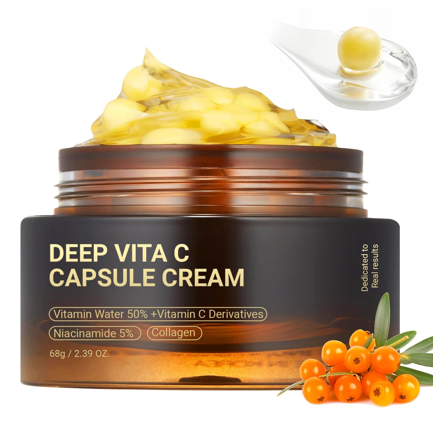 Deep Vitamin C Golden Capsule Hydrating Face Moisturizer, Antioxidant Protection, Lightweight Daily Skincare Original Korean