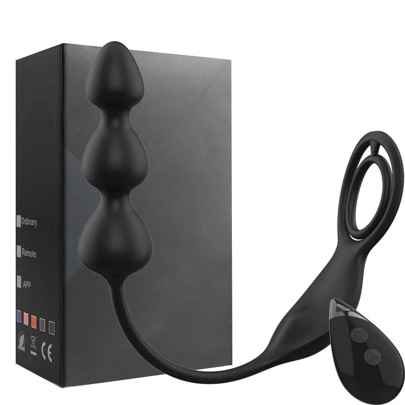 Anal plug prostate massage wireless remote control vibration charging movement soft silicone silent wear single men out