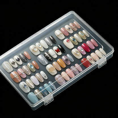 Nail Wearing Nail With Large Capacity Storage Box Dust-proof Transparent Convenient Color Card Nail Plate Display