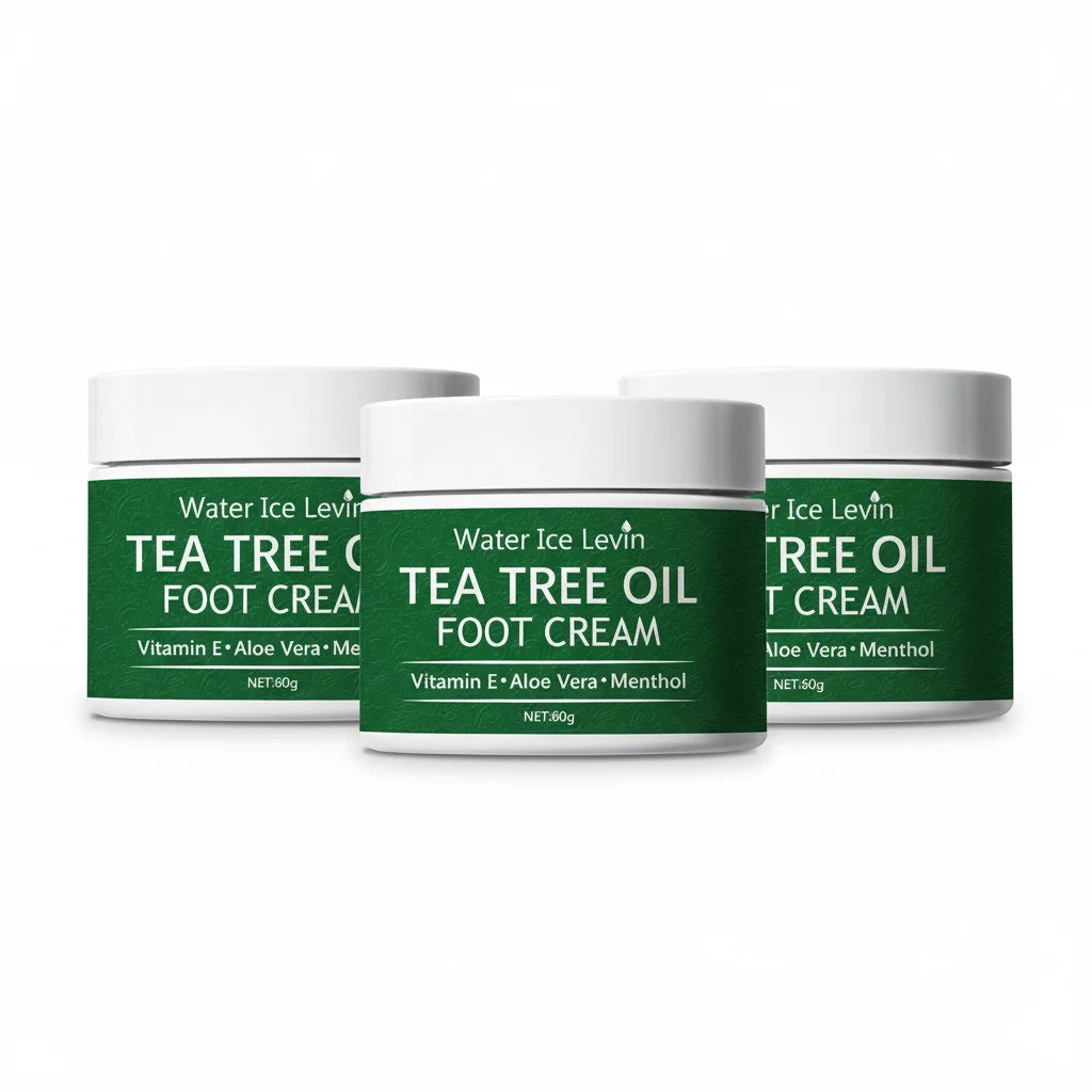 Water Ice Levin Tea Tree Oil Foot Cream – Vitamin E Aloe Vera Menthol Soothes Hydrates Feet Non-Greasy Fast Absorption 60g Net