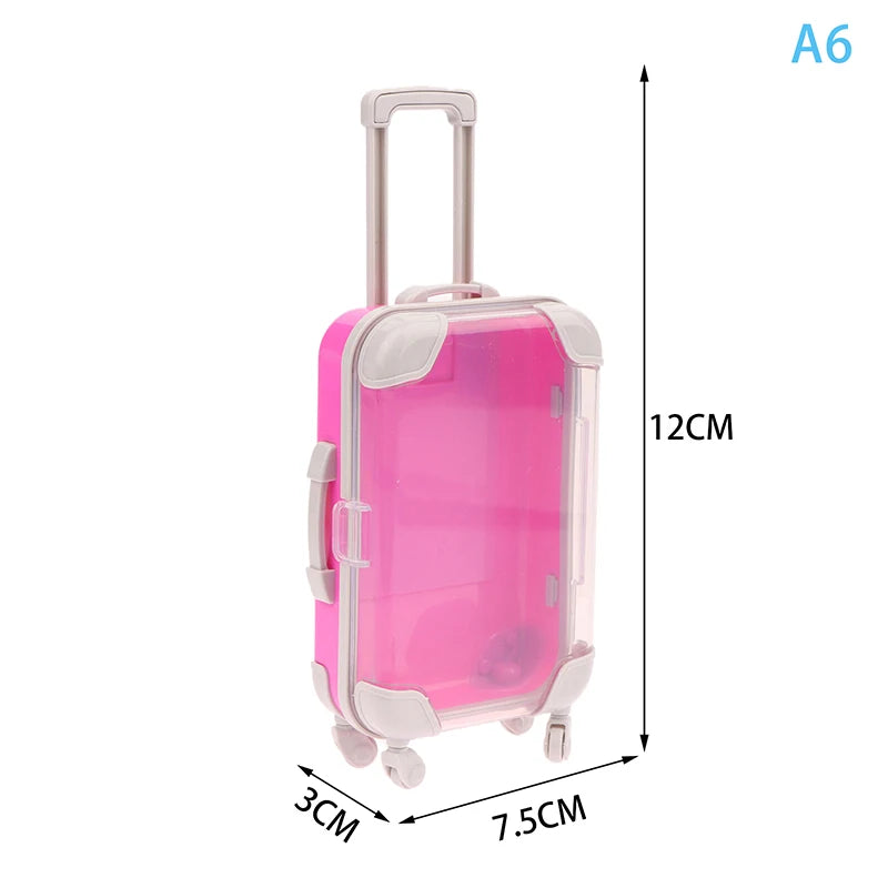 1Pc Simulation Mini Trolley Cases False Eyelashes Makeup Carrying Suitcase ABS Small Toiletry Box Women Travel Gift Box