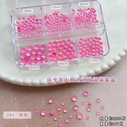 Gun Black Square Rivet Metal Round Ball Cone Alloy Fork Spoon Punk Stars Bowknot Pearl Nail Art Accessories Decorations Manicure