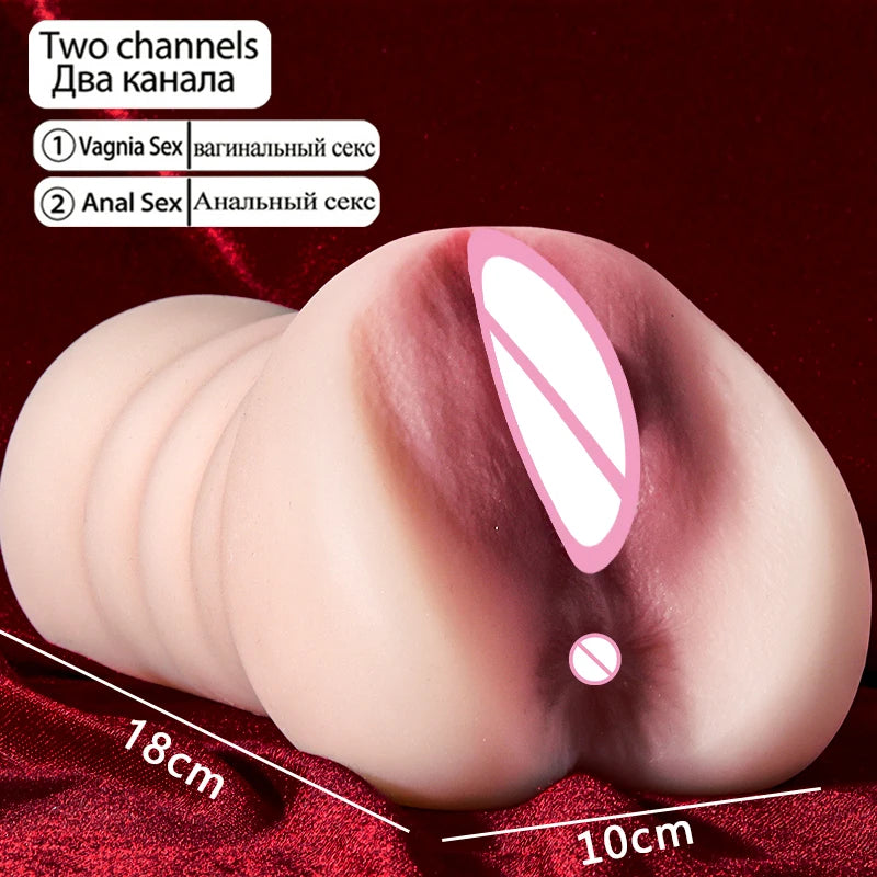 Artificial Vagina Pink Vaginal Dolls Pussy Anus Sucking Penis Deep Throat Male Masturbator Pocket Pussy for Men Adult supplies