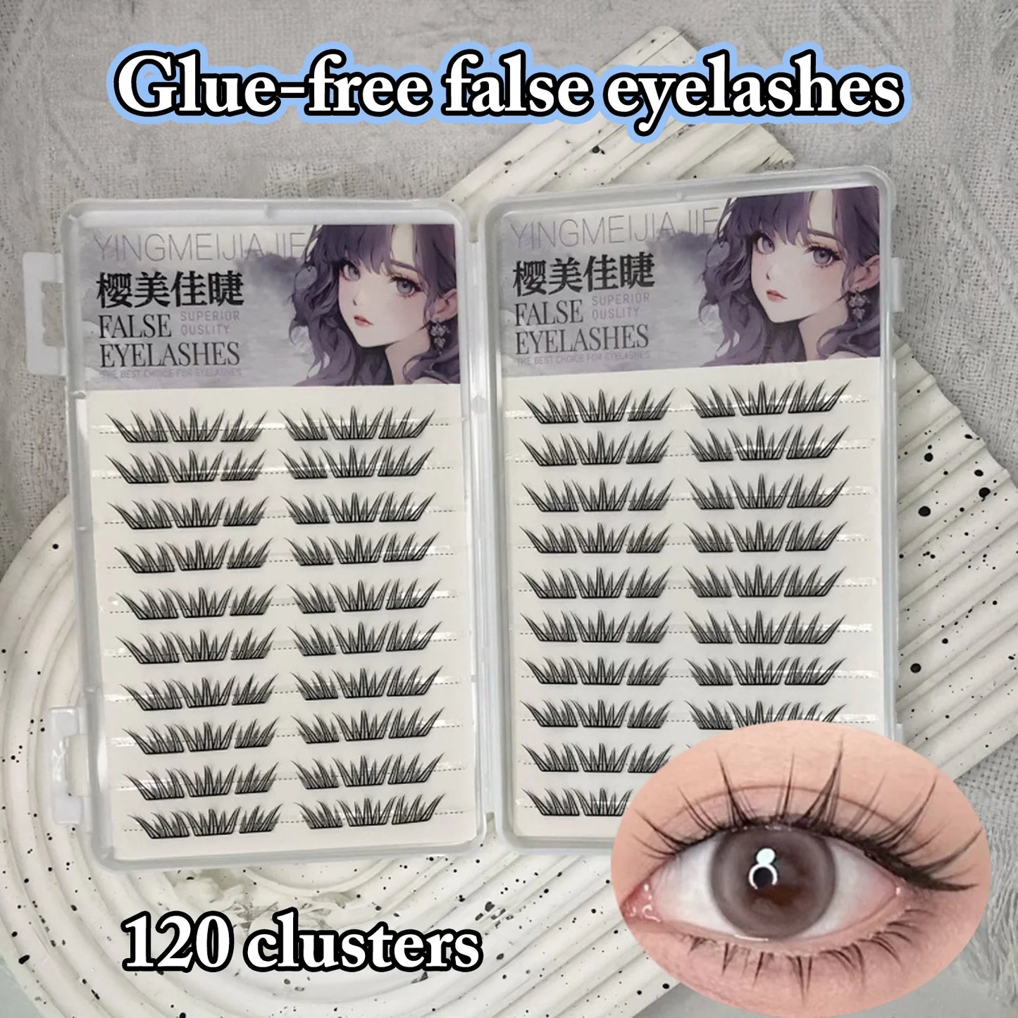 Large Capacity Korean Style Eyelashes Clusters Dense Comics Artificial Eyelashes Perfect Makeup Tool For Girls Enlarge Your Eyes