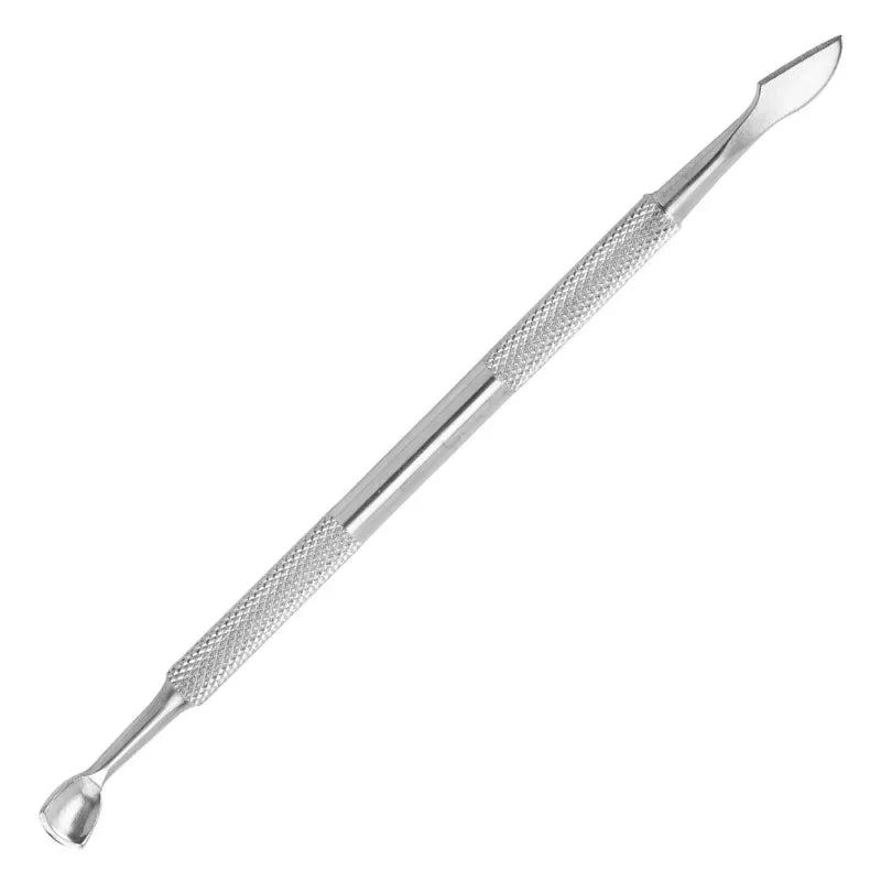 Nail Double-ended Use Stainless Steel Circle Beveled Head Cuticle Pusher Remover Professional Manicure Sticks File Nail Art Tool