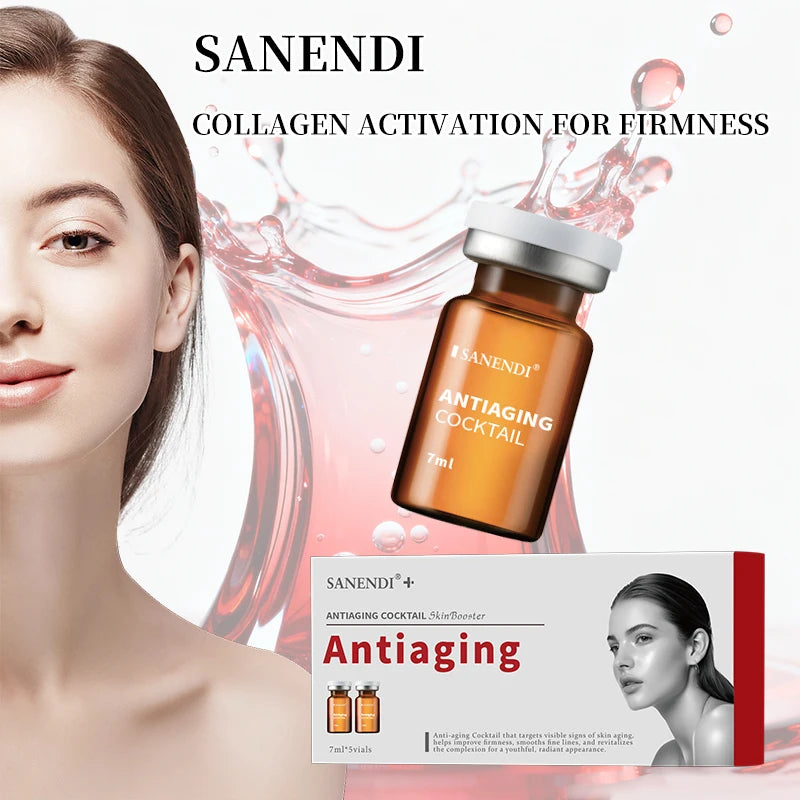 Sanendi Cocktail Serum for Facial Ampoule Hyaluronic Acid Dermapen Purifying Hydrating Skinbooster Korean Skincare Set 7ML*5Vial