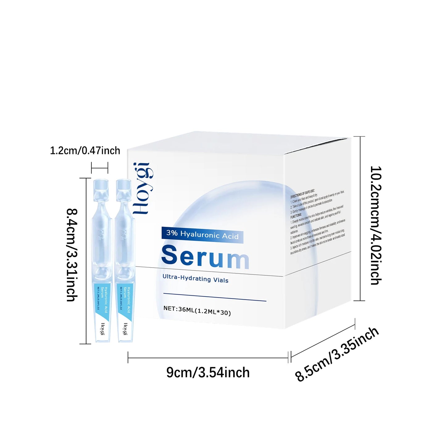 Hyaluronic Acid Serum Deep Moisturizing Facial Skin Essence Rejuvenating Enhances Elasticity Firm Nourishing Brightening Ampule