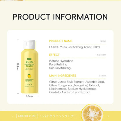 Japanese Yuzu Toner 100ml Deep Hydration Pore Minimizing Brightening Effect Long Lasting Moisture Revitalizing Skin Treatment