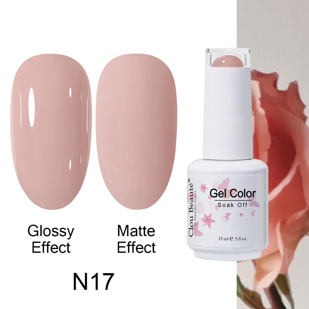Clou Beaute 15ml Nail Gel Polish Warm Color Dark Red Brown Semi Permanent Nail Art Manicure Soak Off LED UV Varnishes Lacquer