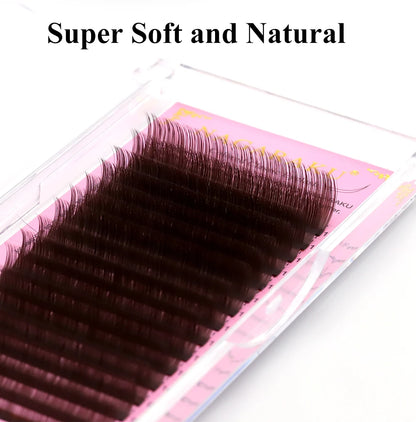 NAGARAKU Brown Eyelashes Individual Eyelash Makeup 16 Lines Brown Color High Quality Super Soft Natural Synthetic Mink