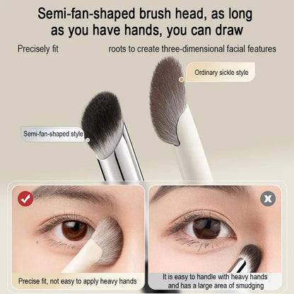 1Pcs Nose Contour Brush Professional Nose Shadow Brush Half Sector Contour Makeup Brush Natural Eyeshadow Smudge Makeup Brushes