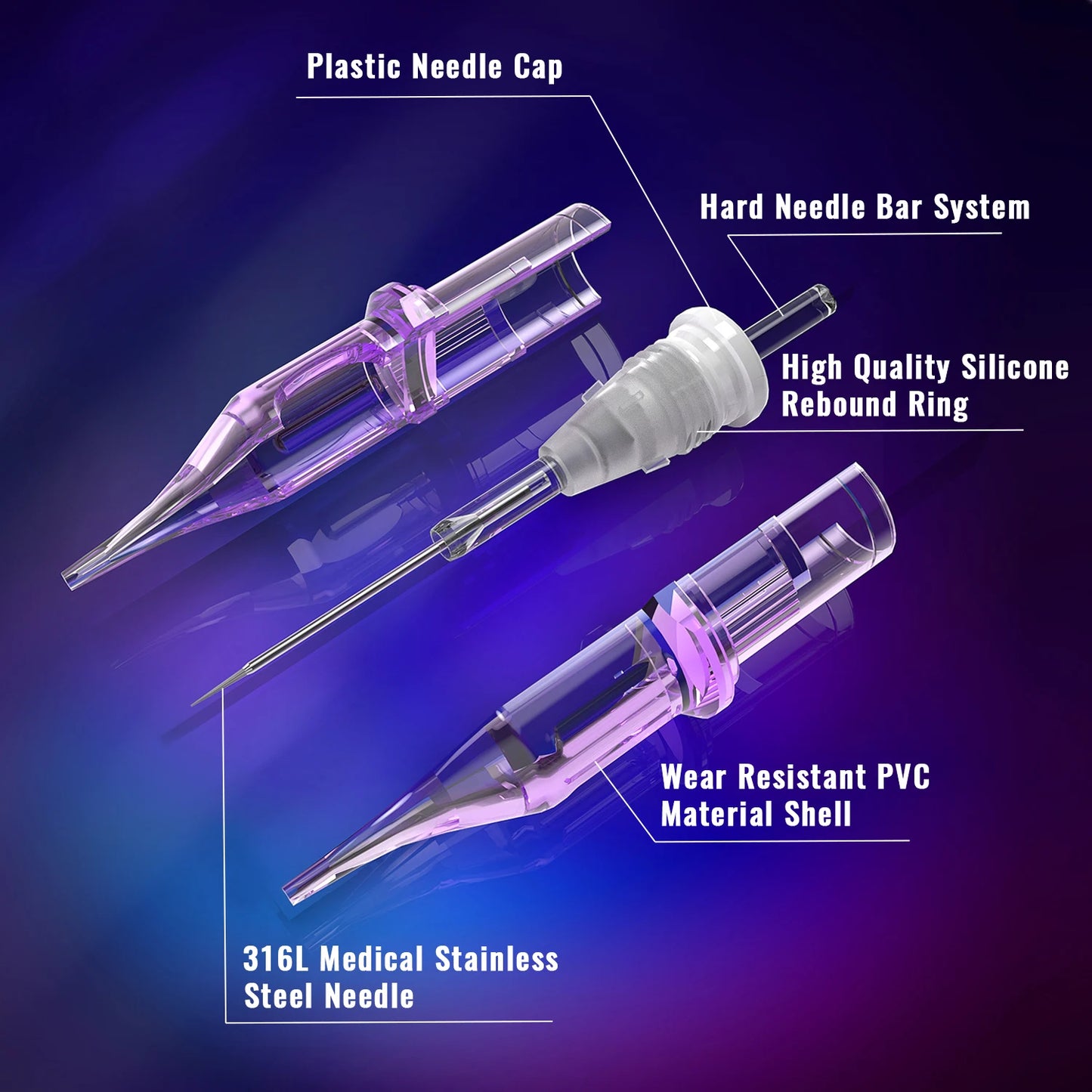 50/20/10PCS Tattoo Cartridge Needles Individual Package Professional Permanent Makeup Sterile Tattoo Needle for Tattoo Machine