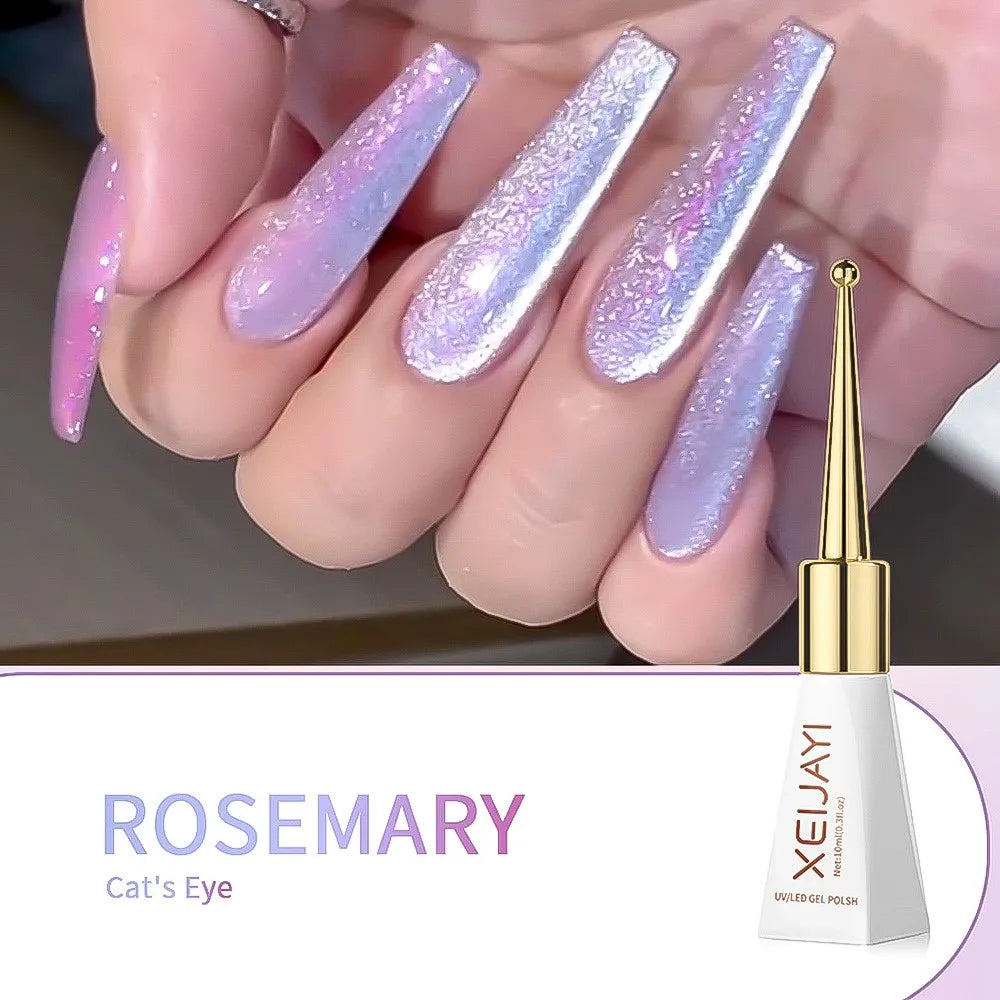 10ml Crystal Cat Eye's Magnetic Gel Nail Polish Reflective Glitter Cat Eye Gel Polish Nail Semi-permanent UV Gel Polish Manicure