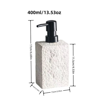 High End Stone Texture Ceramic Lotion Bottle for Home Hotel Multi Purpose Shampoo Hand Wash Bottle Durable Anti Slip Design