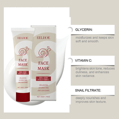 Snail Vitamin C Smear Mask Hydrating Firming Pore Refining Facial Care Fade Spots Blemishes Brightening Gentle Face Skincare