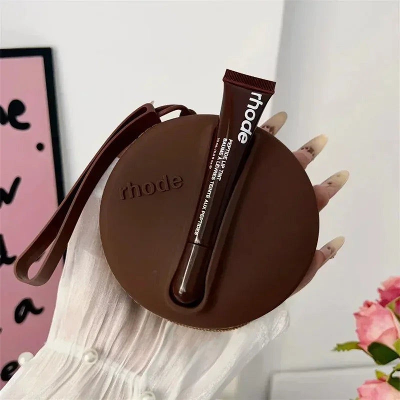 Rhod Lemontini Yellow Makeup Bag for Women Portable Travel Small Cosmetic Bags Zipper Toiletry Bag Pouch Lipsitck Storage Bags