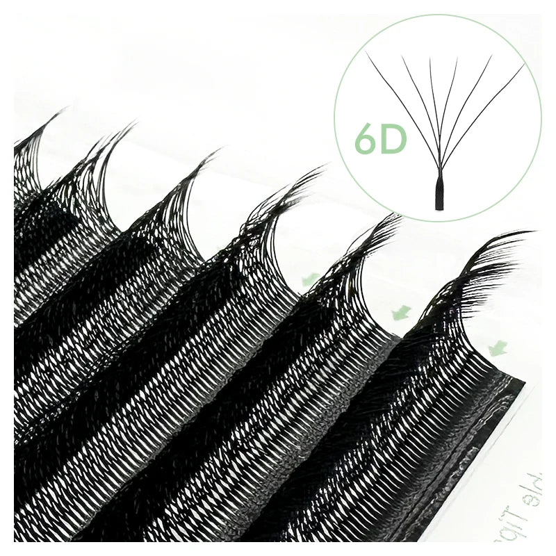 NATUHANA W Shape Eyelashes Extensions 3D 4D 5D 6D W Shaped Brown Black Clover Hand made Premade Volume Fans Lash Extensions