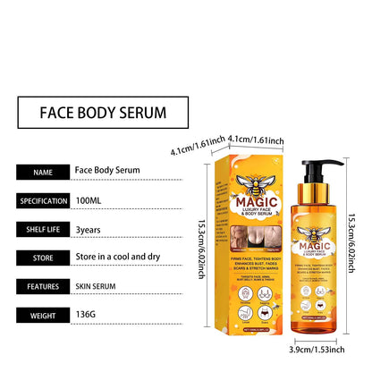 Bee Venom Face Body Serum Anti-Wrinkle Firming Essence Reduces Fine Lines Brightens Nourishing Smoothing Firming Massage Care