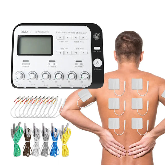 Body Massager 6 Output Channel Physiotherapy TENS Muscle Electrostimulator Relax Electroacupuncture with Patch Massage Machine