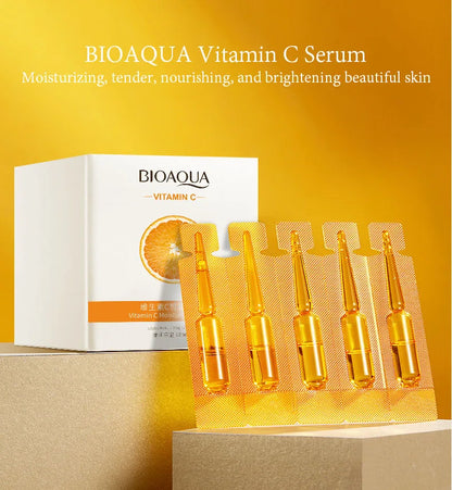 20pcs BIOAQUA Vitamin C Serum Moisturizing Refreshing Whitening Nourishing Anti-aging Face Essence Facial Skin Care Products