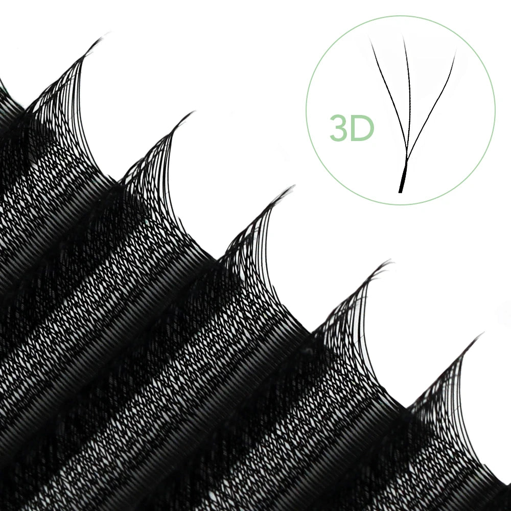 NATUHANA W-Shaped 4D 5D Premade Volume Fan Lashes 0.07mm Thin C-D Curl Natural Soft Individual False Eyelashes for Makeup
