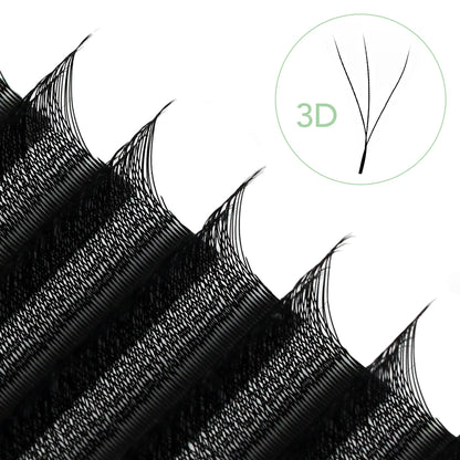 NATUHANA W-Shaped 4D 5D Premade Volume Fan Lashes 0.07mm Thin C-D Curl Natural Soft Individual False Eyelashes for Makeup