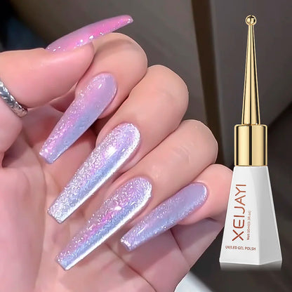 10ml Crystal Cat Eye's Magnetic Gel Nail Polish Reflective Glitter Cat Eye Gel Polish Nail Semi-permanent UV Gel Polish Manicure