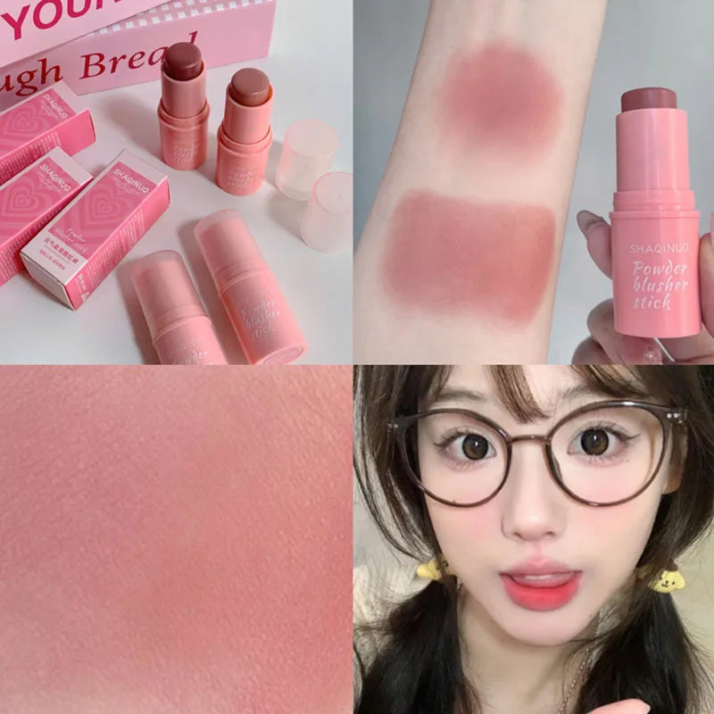 Natural Cheek Blush Stick Moisturizing Blusher Balm Blush Waterproof Sticks Peach Nourish Contour Eyeshadow Rouge Blush Makeup