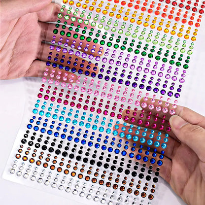 132/162/216/900pcs Coorful Diamonds Tattoos Stickers 3/4/5/6mm Face Rhinestones Tattoo for Party Body/Eye Makeup Gem Accessories