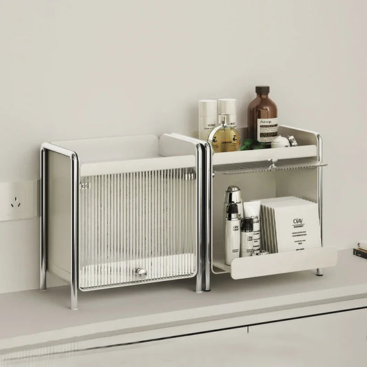 Desktop Organizer Storage Cabinet Cosmetics Storage Box Dustproof Mug Tea Set Coffee Drawer Storage Rack Countertop Organizer